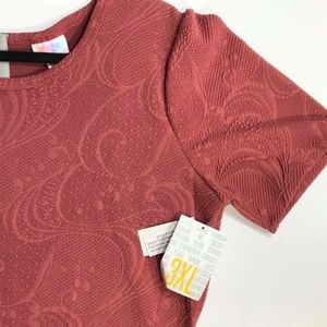 NWT Lularoe 3xl Amelia solid red design dress